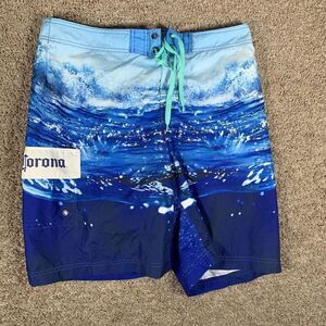 CORONA MENS SWIM SHORTS/SWIM TRUNKS - SIZE 36 -‎ BLUE WATER OCEAN WAVES
